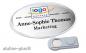 Preview: Namensschild aluline-plus® 43 "logo-print" silber matt