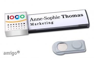Namensschild amigo® "alu-print" edelstahl