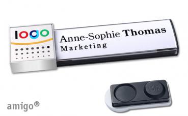 Namensschild amigo® "alu-print" edelstahl