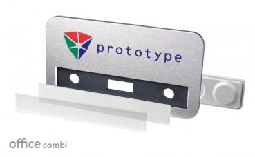 Namensschild office "alu-print" silber