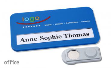 Namensschild office "color-print" blau