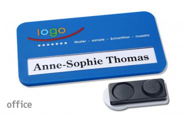 Namensschild office "color-print" blau