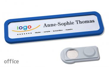 Namensschild office 20 "quick-print" blau