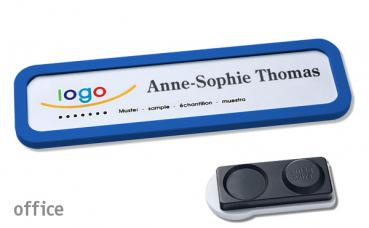 Namensschild office 20 "quick-print" blau