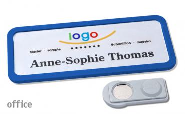 Namensschild office 30 "quick-print" blau