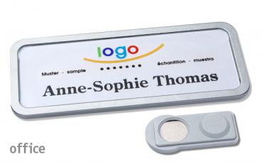 Namensschild office 30 "quick-print" edelstahl
