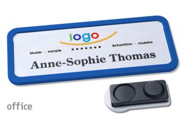 Namensschild office 30 "quick-print" blau