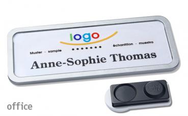 Namensschild office 30 "quick-print" edelstahl