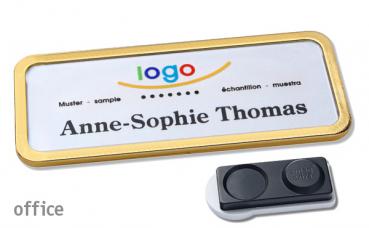 Namensschild office 30 "quick-print" gold