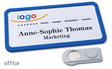 Namensschild office 40 "quick-print" blau