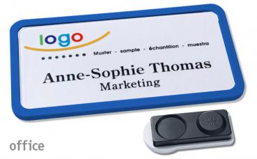 Namensschild office 40 "quick-print" blau