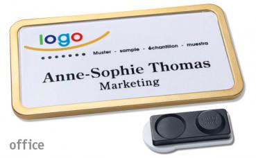 Namensschild office 40 "quick-print" gold