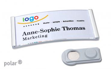 Namensschild polar® 30 "quick-print" edelstahl