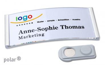 Namensschild polar® 35 "alu-print" edelstahl