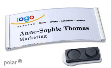 Namensschild polar® 35 "alu-print" edelstahl
