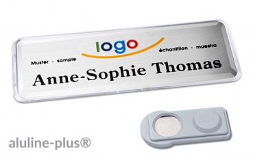 Namensschild aluline-plus® 25 "system" silber matt