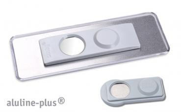 Namensschild aluline-plus® 25 "logo-print" silber matt
