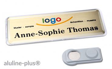 Namensschild aluline-plus® 25 "system" gold matt