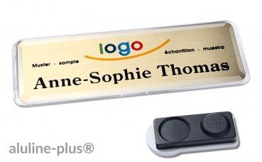 Namensschild aluline-plus® 25 "system" gold matt