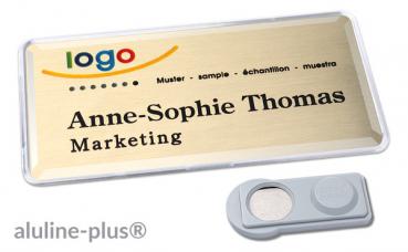 Namensschild aluline-plus® 38 "system" gold matt