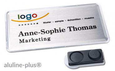 Namensschild aluline-plus® 38 "system" silber matt