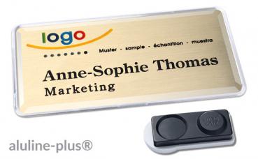 Namensschild aluline-plus® 38 "system" gold matt