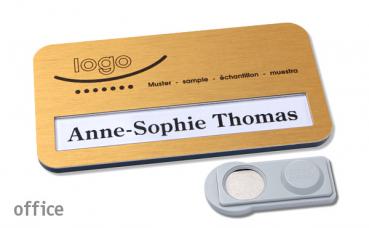 Namensschild office "alu-print" gold