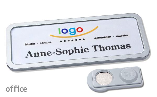 Namensschild office 30 "quick-print" edelstahl