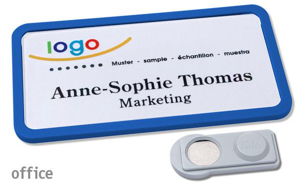 Namensschild office 40 "quick-print" blau