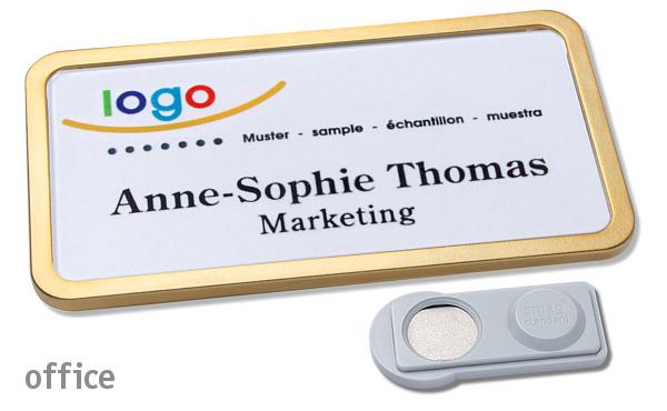 Namensschild office 40 "quick-print" gold