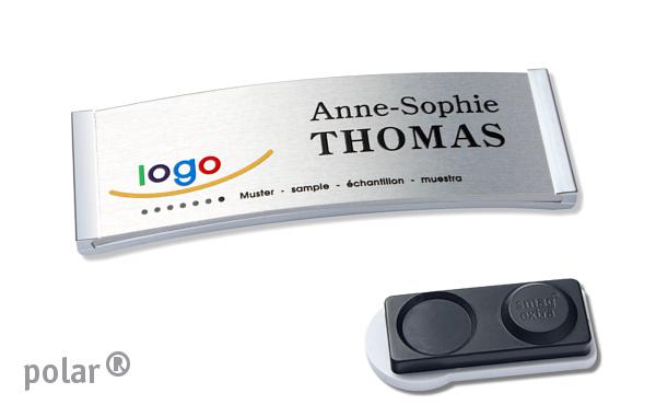Namensschild polar® 20 "alu-complete" edelstahl
