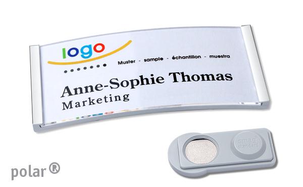 Namensschild polar® 30 "quick-print" edelstahl
