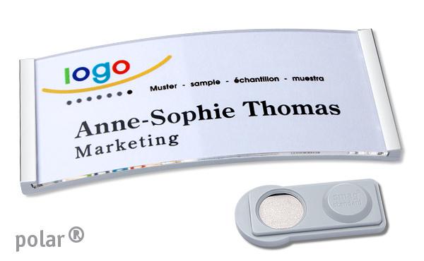 Namensschild polar® 35 "quick-print" edelstahl