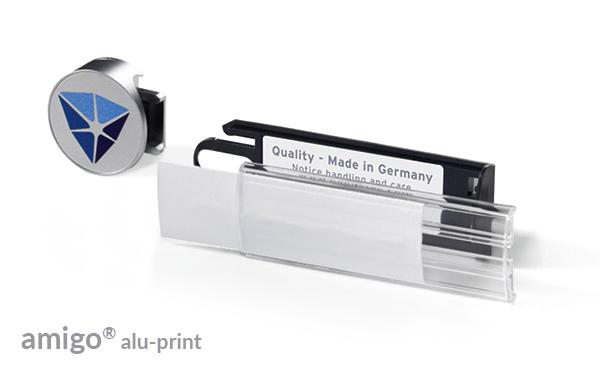 Namensschild amigo® "alu-print" edelstahl