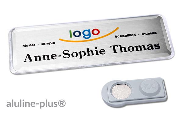 Namensschild aluline-plus® 25 "system" silber matt