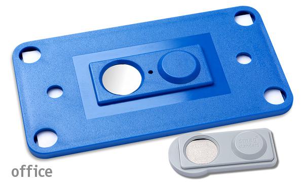 Namensschild office 40 "quick-print" blau
