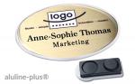 Namensschild aluline-plus® 43 "logo-print" gold matt