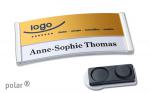Namensschild polar® 30 "alu-print" edelstahl/gold